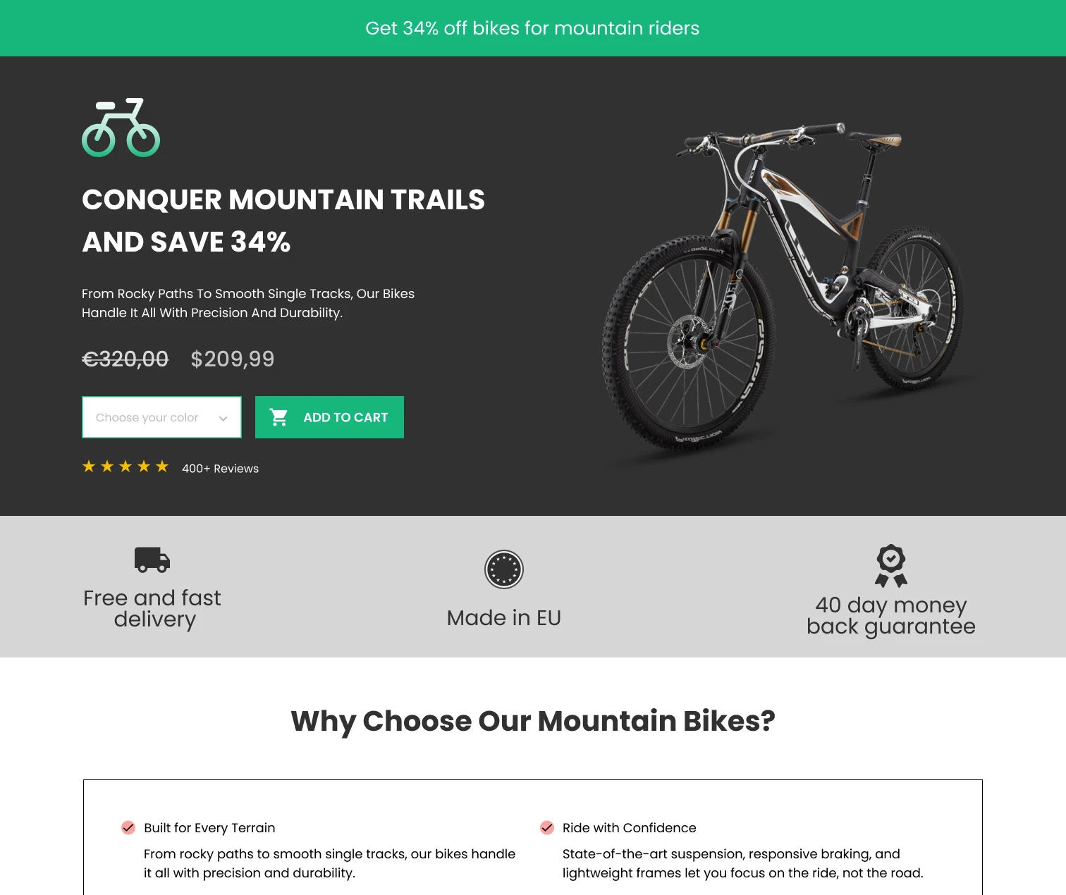 Primer pristajalne strani